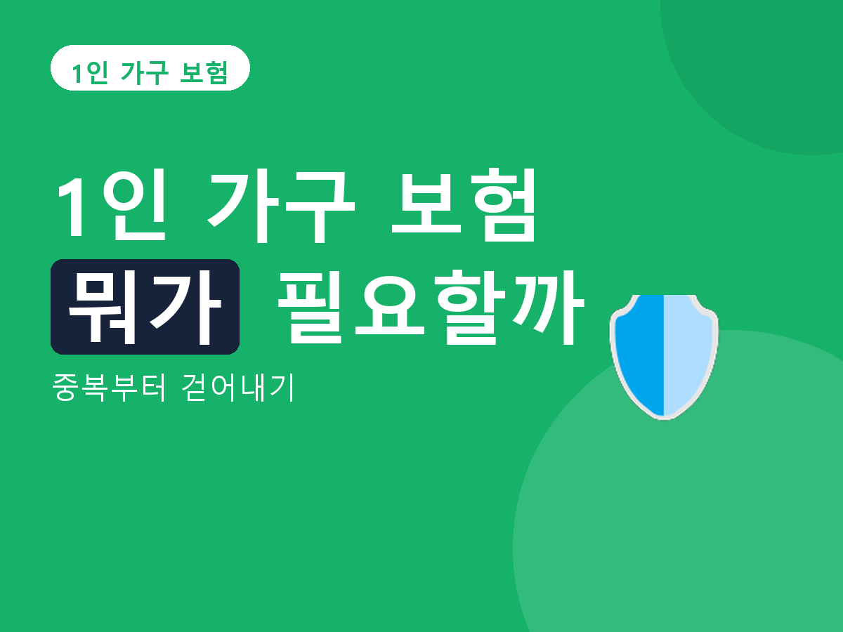 1인 가구 보험 - 중복부터 걷어내기